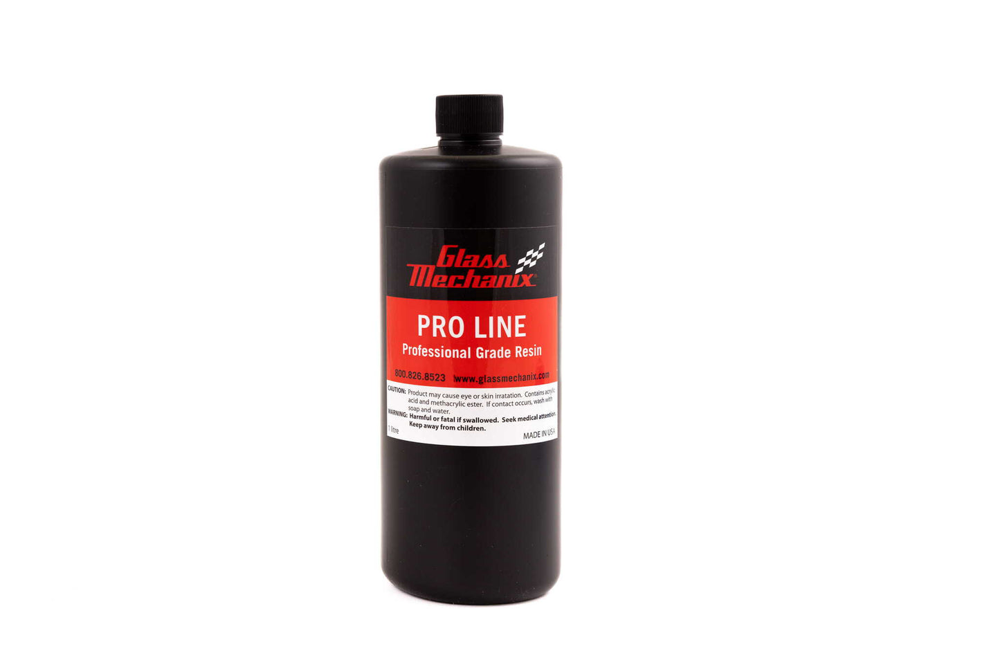 Glass Mechanix Pro Line 1-liter professional grade windshield repair resin bottle
