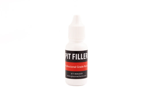 Glass Mechanix Pit Filler professional grade windshield repair resin bottle