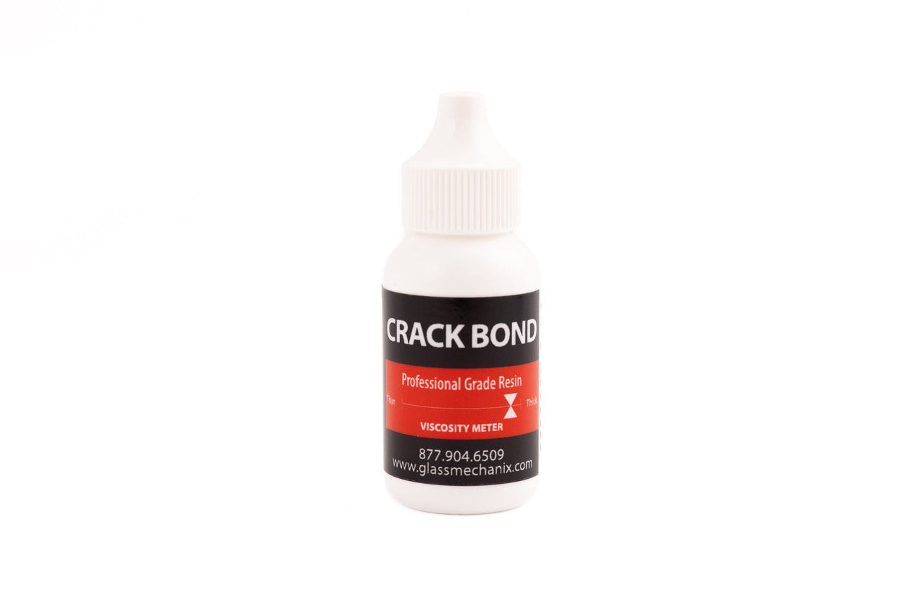 Glass Mechanix Crack Bond professional grade windshield repair resin bottle